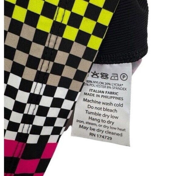 Kinona Golf Keep It Covered Tank Top Athletic Sleeveless Check Neon Retro Small - Picture 6 of 9